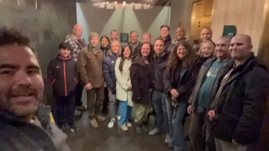 Mastermind members gathered together after a full day of sessions